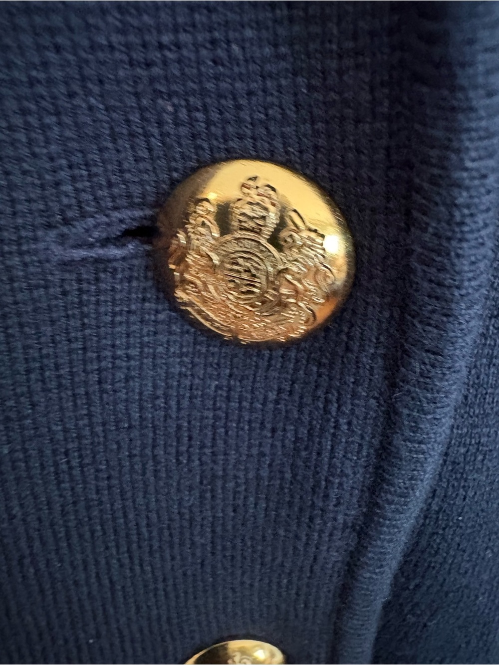 Ralph Lauren Navy Knit Blazer with Gold Buttons - Picture 4 of 9